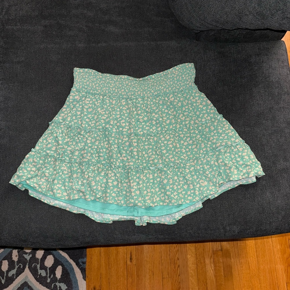 American Eagle Green Floral Print Women's Skirt Size Large